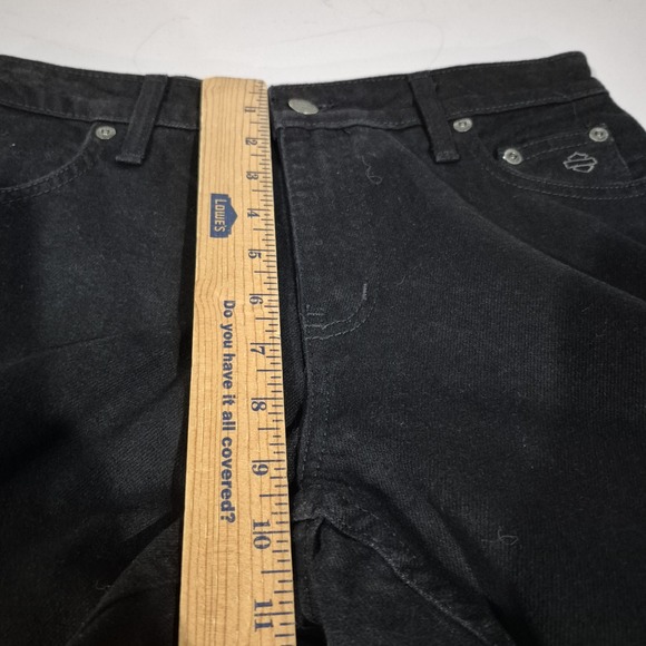 Vtg Harley Davidson Jeans Womens 6 Black Bootcut Denim Western Biker Cowgirl Y2K - Picture 9 of 11